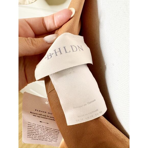 NWT BHLDN Anthropologie Dylan Cocktail Bridesmaid Dress Sedona One Shoulder Maxi - Picture 7 of 11